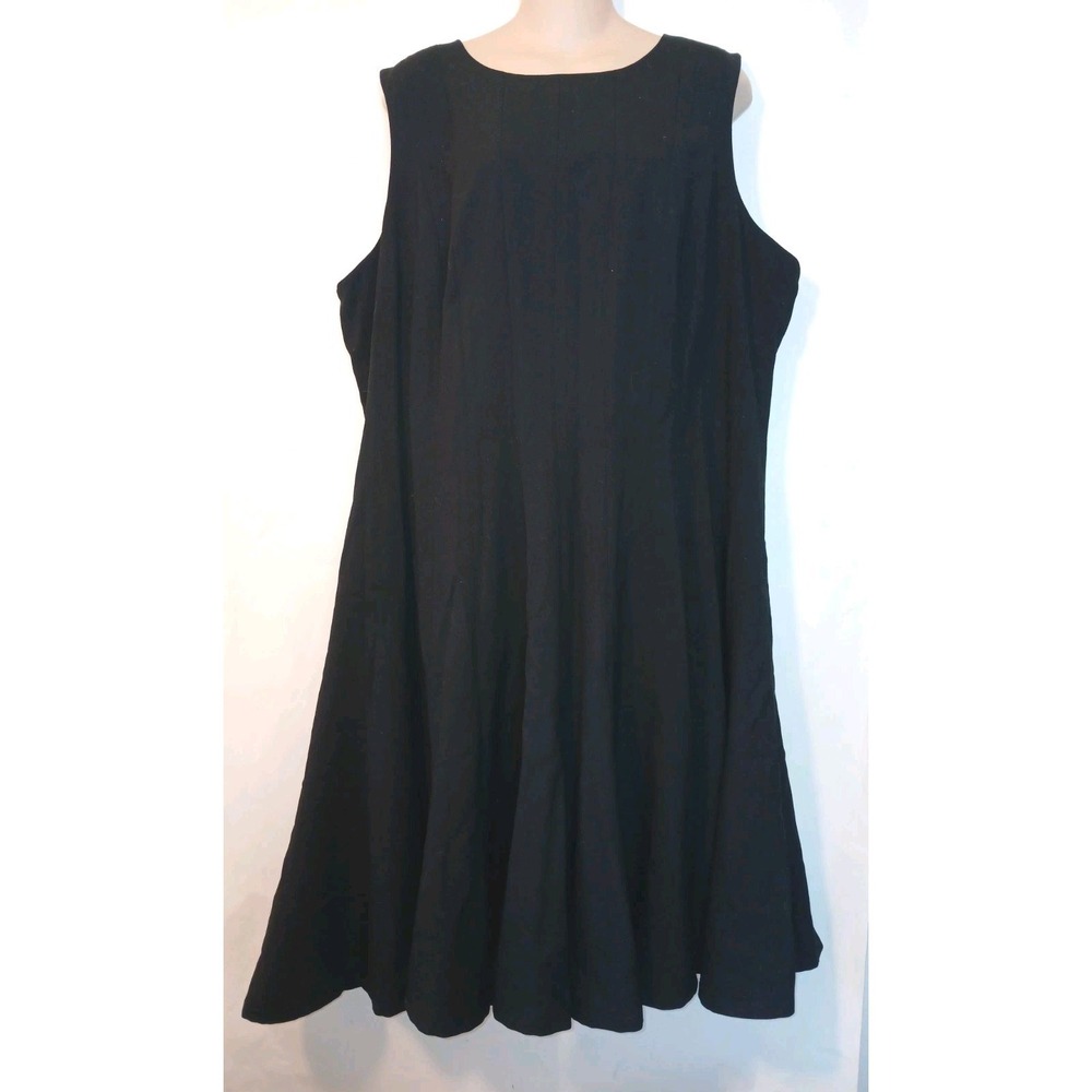 Calvin Klein Black Sleeveless  Plus Size 20W  Fit & Flare Career Dress  D141